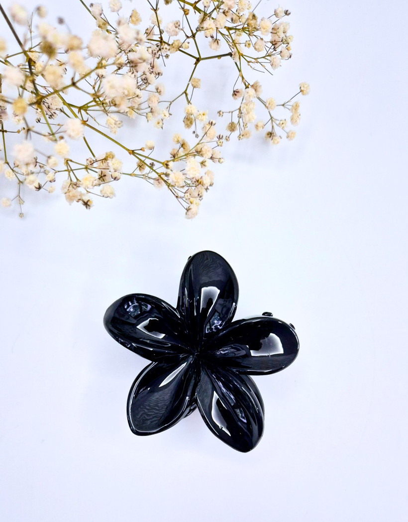 Klamra kwiat czarny