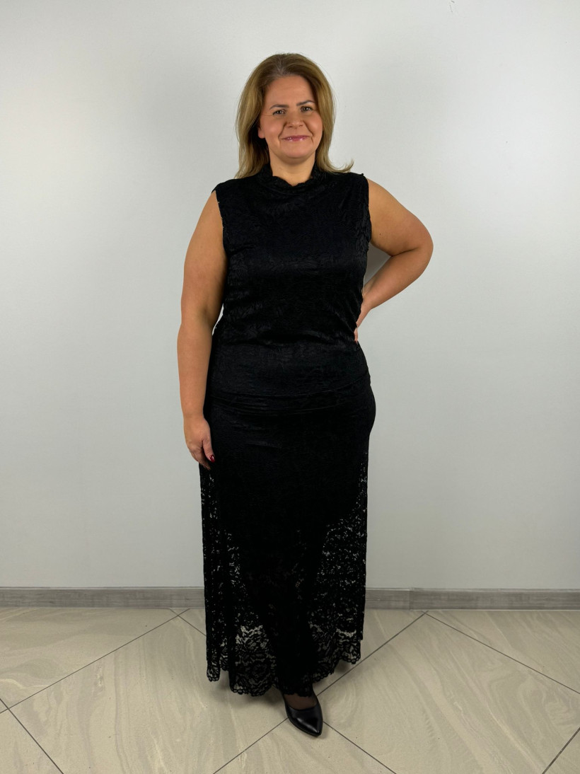 Spódnica na gumce z koronki na podszewce - wł. - 7765/promocja