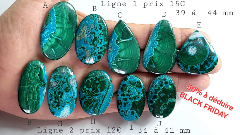 Cabochon Malachite chrysocolle grande