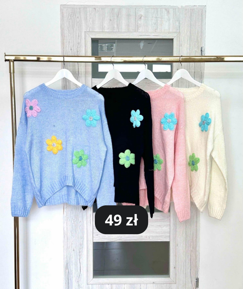 Sweter w kwiaty