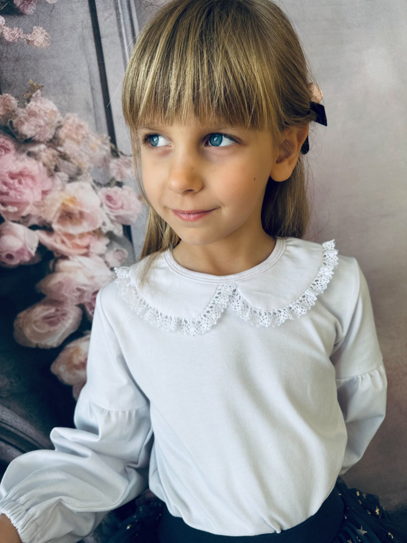 Body/bluzka biała Makba z kołnierzykiem Bebe
