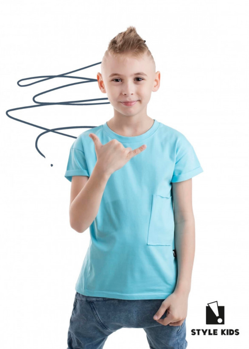 Koszulka niebieska z kieszonką Style Kids