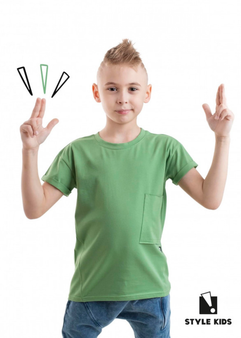 Koszulka zielona z kieszonką Style kids