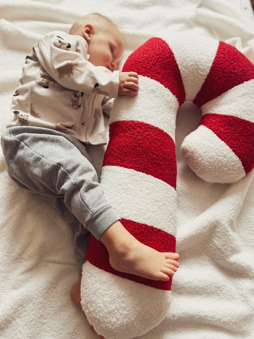 Poduszka Xmas dekoracyjna CUKROWA LASKA czerwona