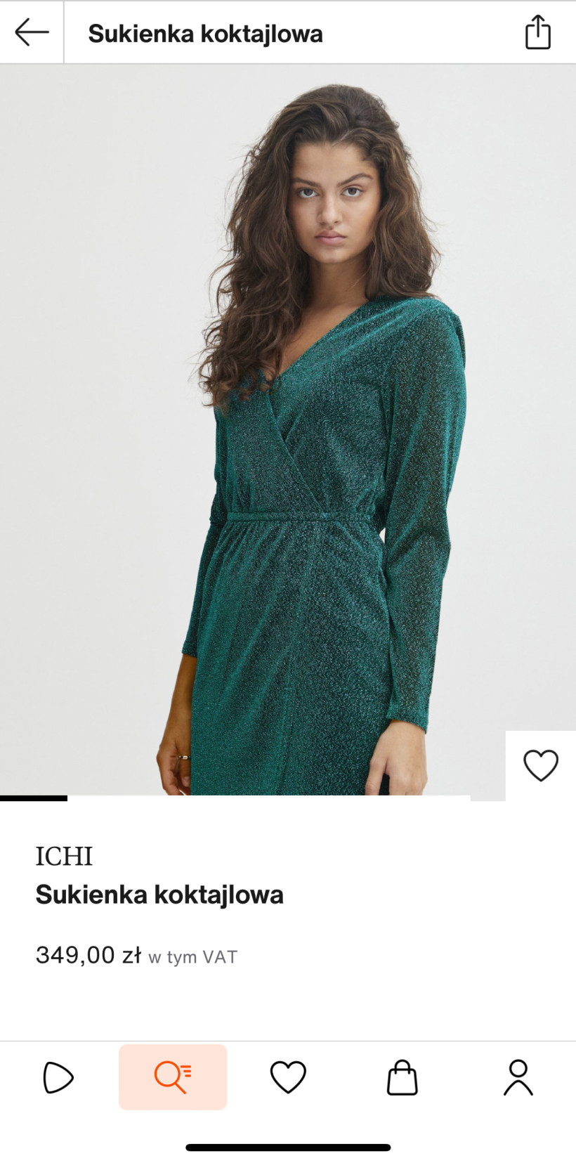 sukienka błyszcząca zielona roz XS ICHI