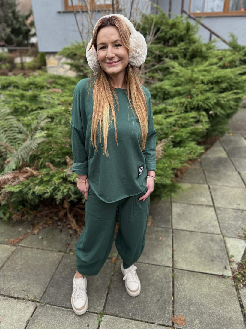 Komplet dresowy z ociepleniem Zielony