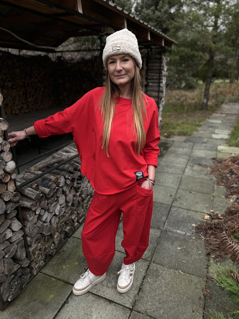 Komplet dresowy z ociepleniem Czerwony