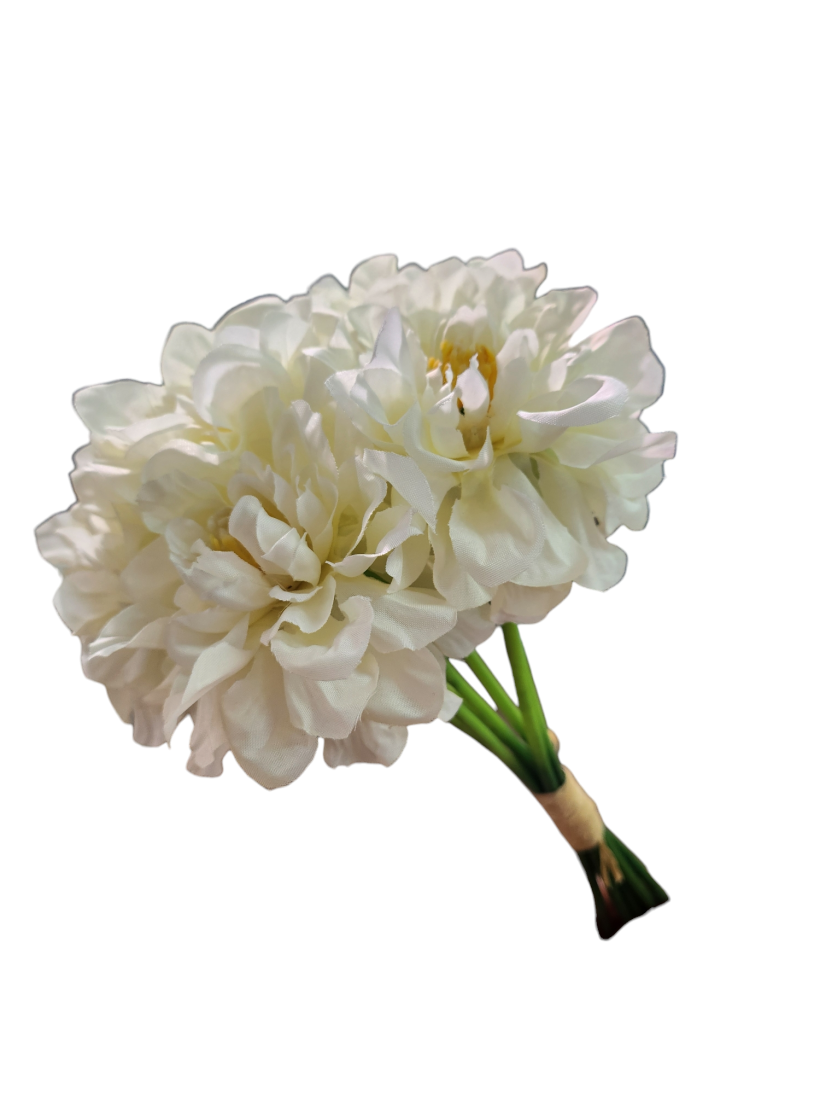 PEONIA bukiet 7szt 30cm e126 kremowy