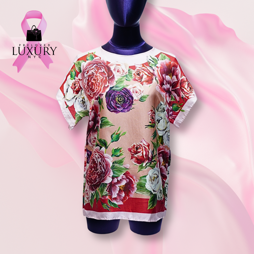 DOLCE & GABBANA Pink Silk Flower Shirt #36