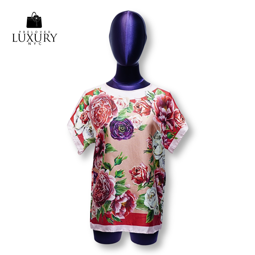 DOLCE & GABBANA Pink Silk Flower Shirt #36