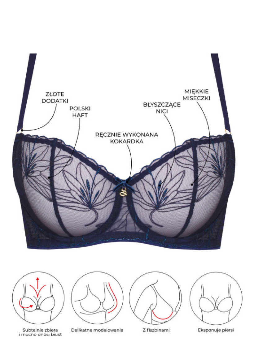 BIUSTONOSZ HARRIET A142 GRANATOWY MIĘKKI