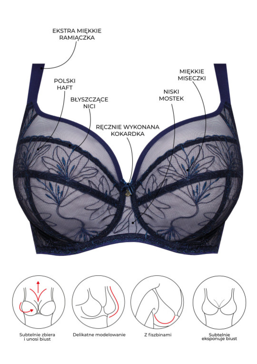 BIUSTONOSZ HARRIET A910 GRANATOWY MIĘKKI