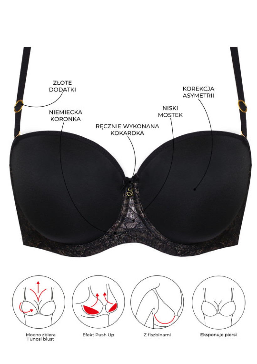 BIUSTONOSZ AMELIA A450 CZARNY BARDOTKA