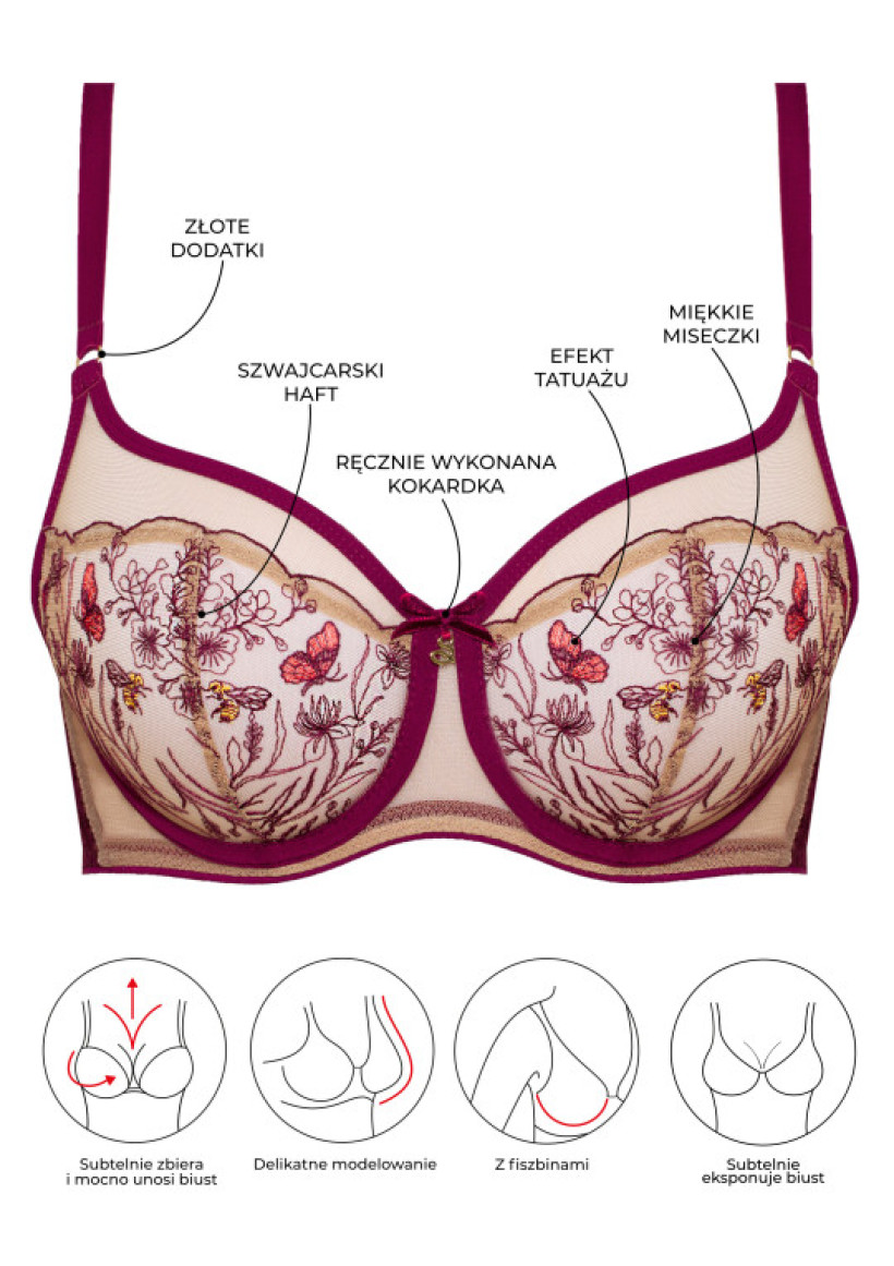 BIUSTONOSZ ADELINA A143 RUBINOWY MIĘKKI