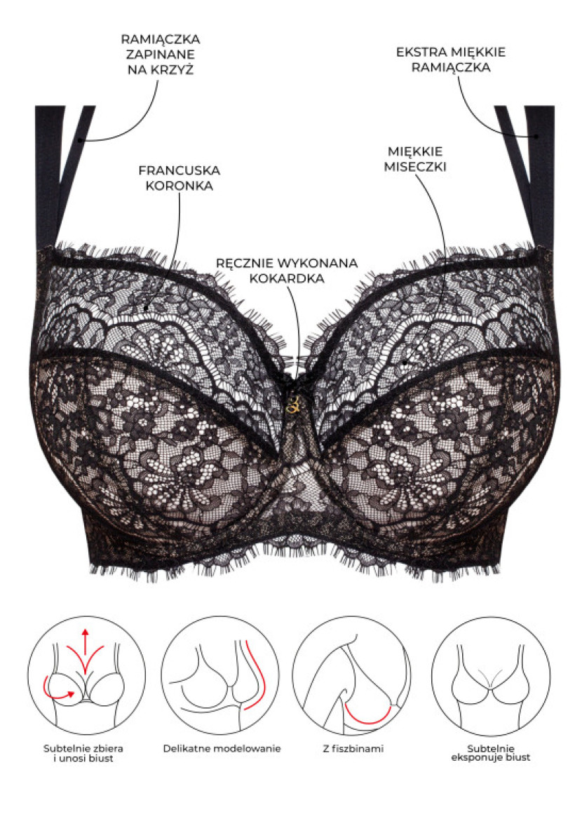 BIUSTONOSZ LARA A911 CZARNY MIĘKKI