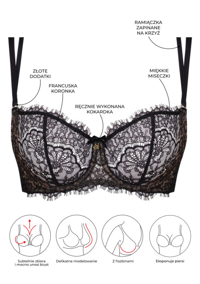 BIUSTONOSZ LARA A142 CZARNY MIĘKKI