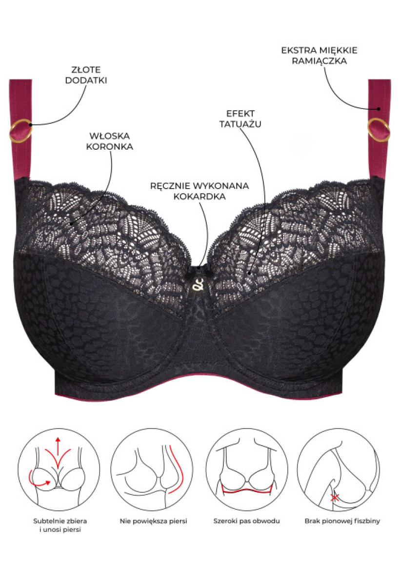 BIUSTONOSZ CHARLOTTE A911 CZARNY MIĘKKI