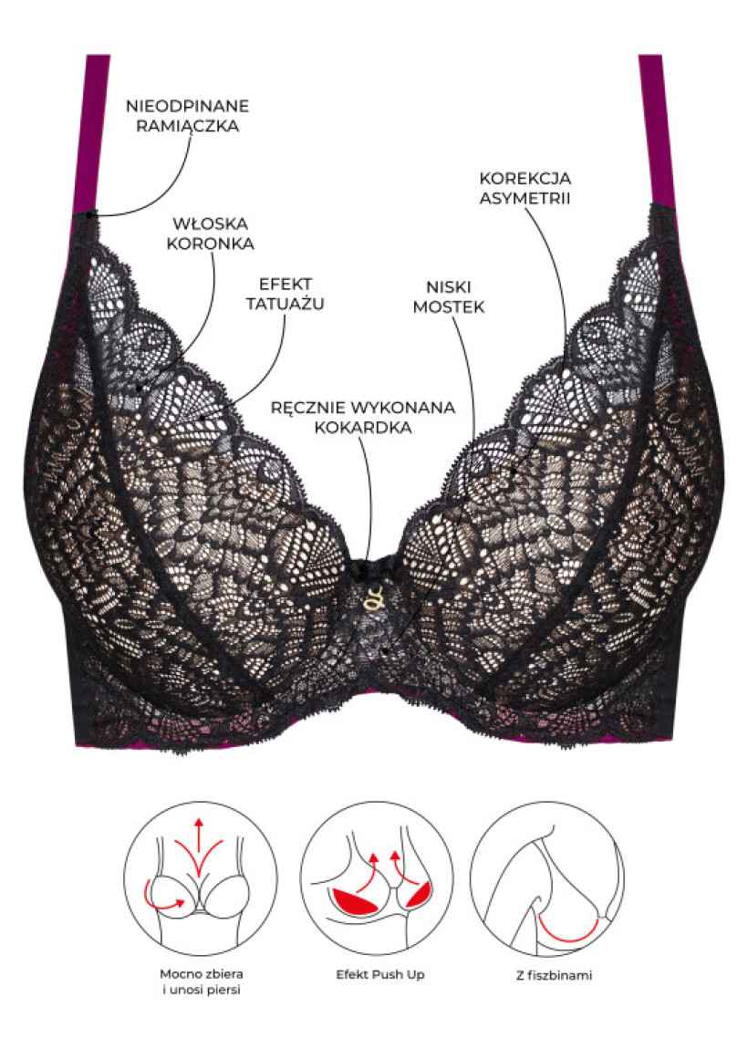 BIUSTONOSZ CHARLOTTE A475 CZARNY PUSH-UP