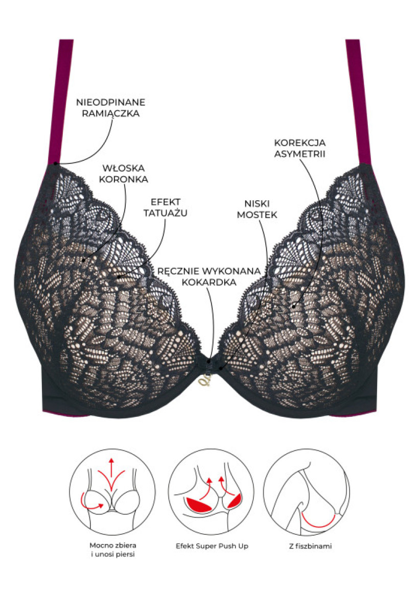 BIUSTONOSZ CHARLOTTE A479 CZARNY PUSH-UP