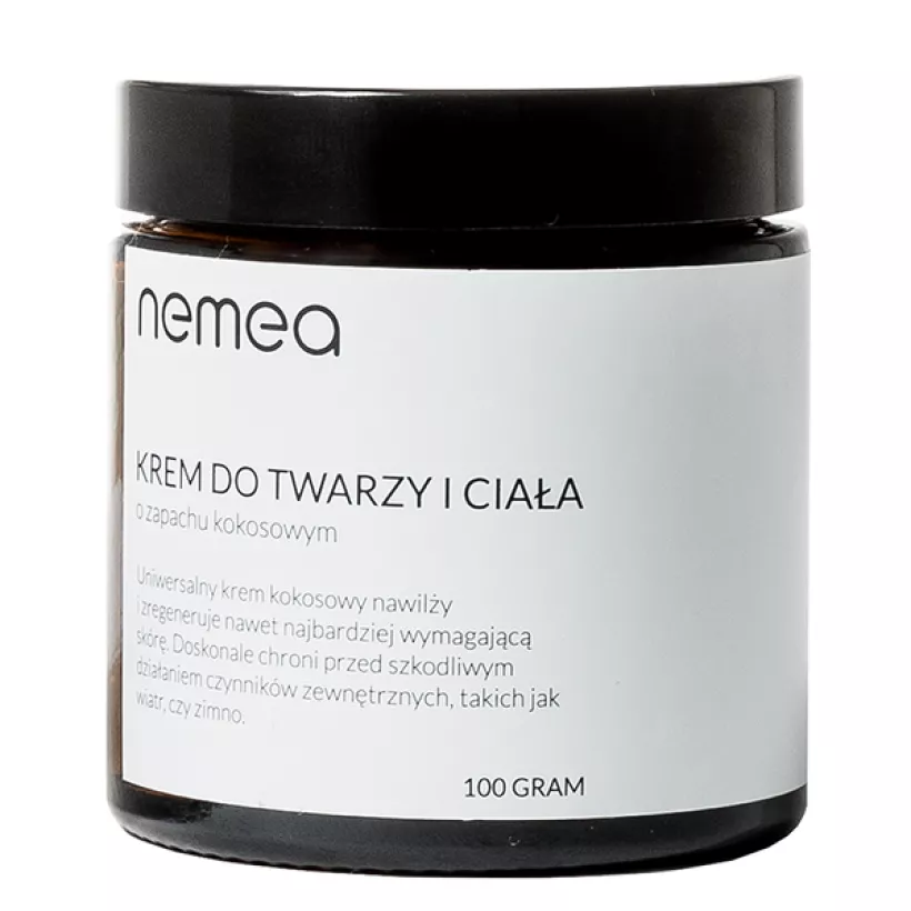 Szybko wchłaniający się krem do twarzy i ciała kokosowy 100g Nemea