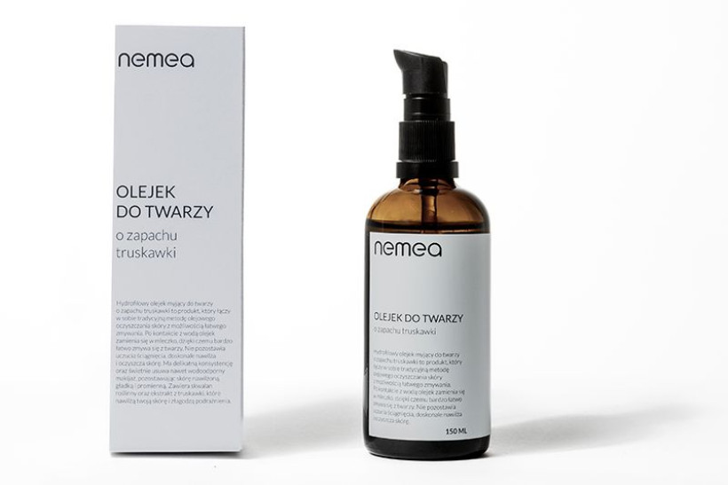 Hydrofilowy olejek myjący do twarzy truskawka 150ml Nemea