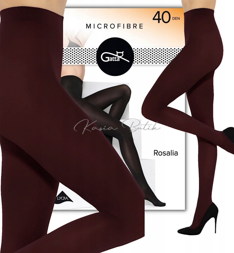 Rajstopy Microfibre Rosalia 40DEN GATTA Bordo r. 2