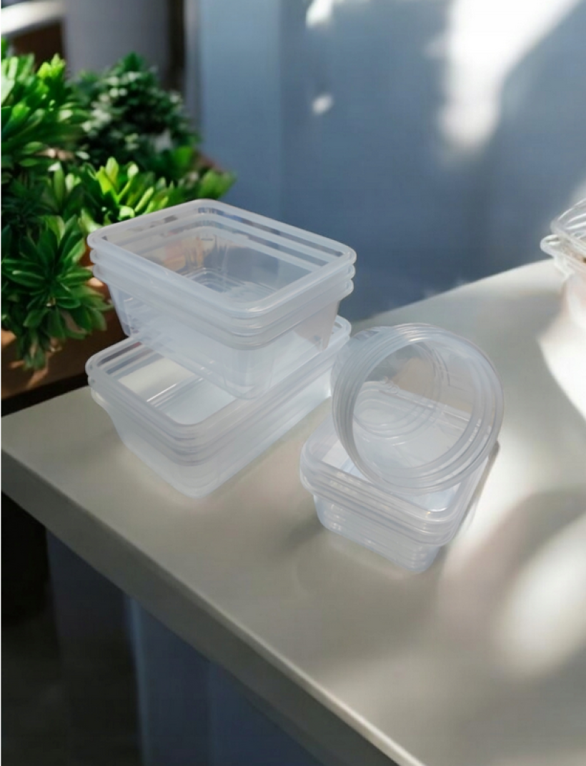 Zestaw pojemników plastikowych 18 sztuk z blokadą wycieku