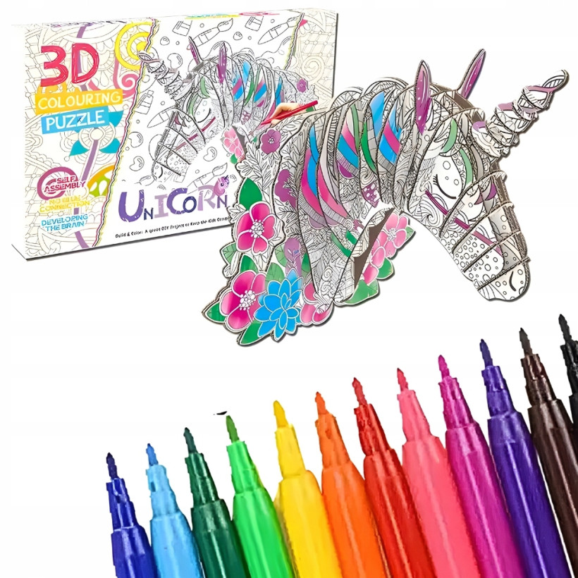 Puzzle 3d - jednorożec