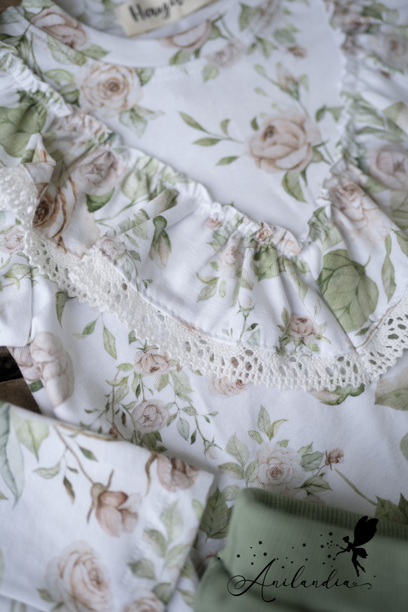 Bluzeczka Mama z V(koronka ) pastelowe róże Haydi Uni