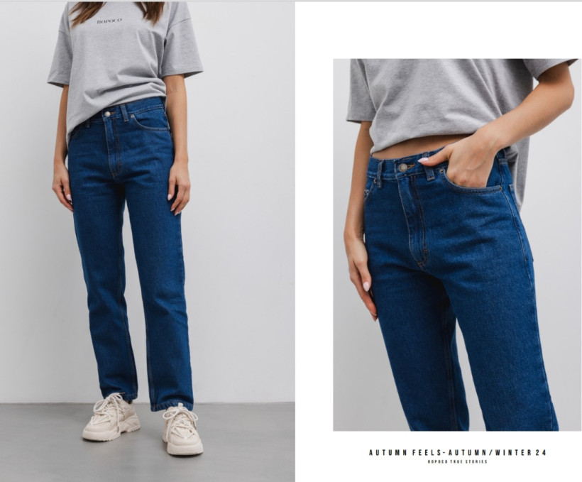 JEANSY GRANATOWE  BOPOCO