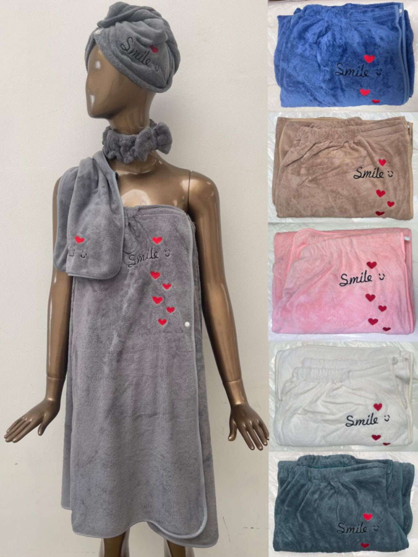 Dámsky komplet osuška, čelenka, uterák, turban - biela