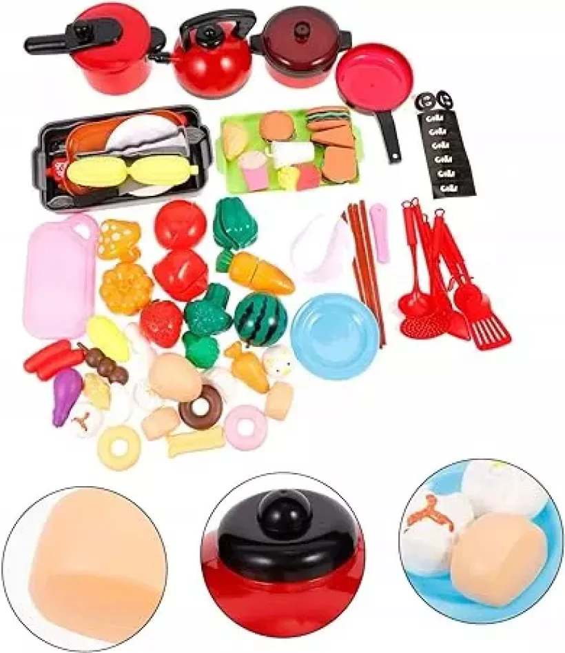 Zabawki dla dzieci do kuchni, 74 sztuki, zestawy zabawek dla dzieci