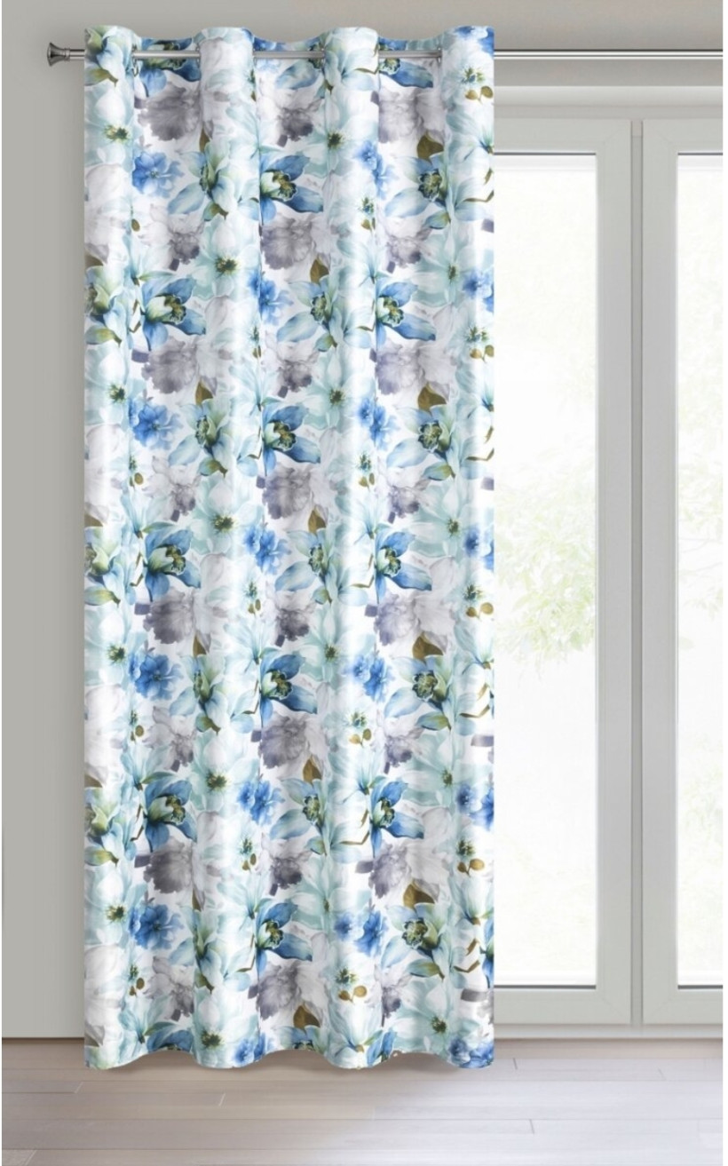 Zasłona lilie 140x250cm welur
