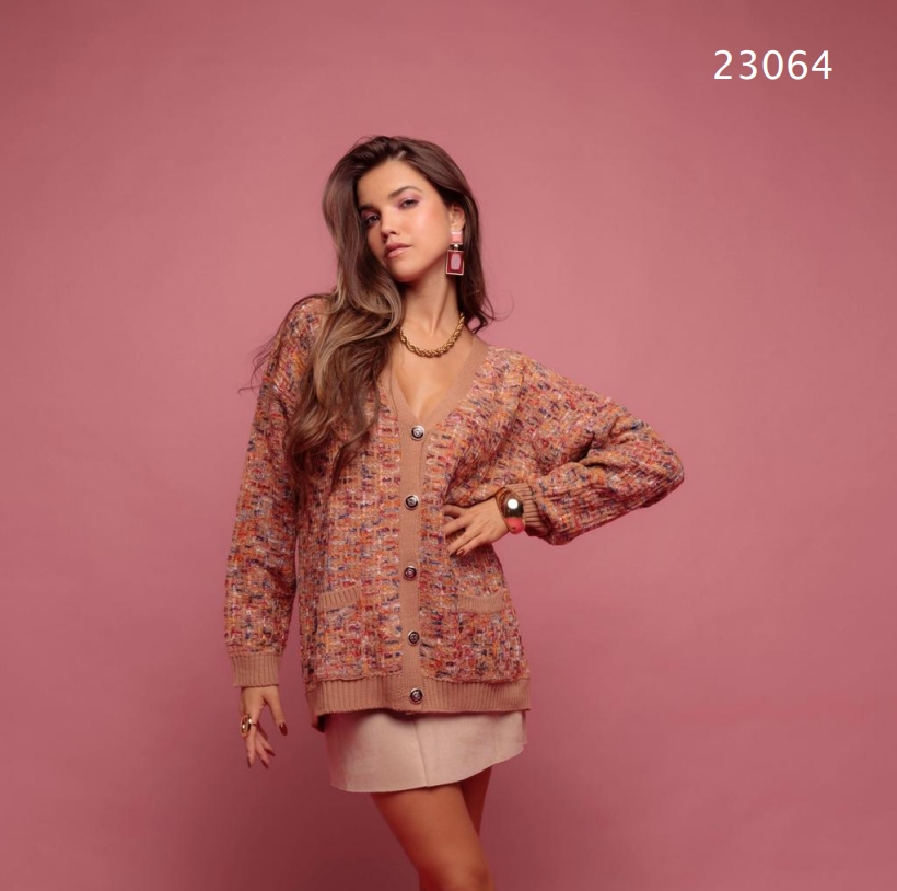 Casaco curto lã colorido Bloom