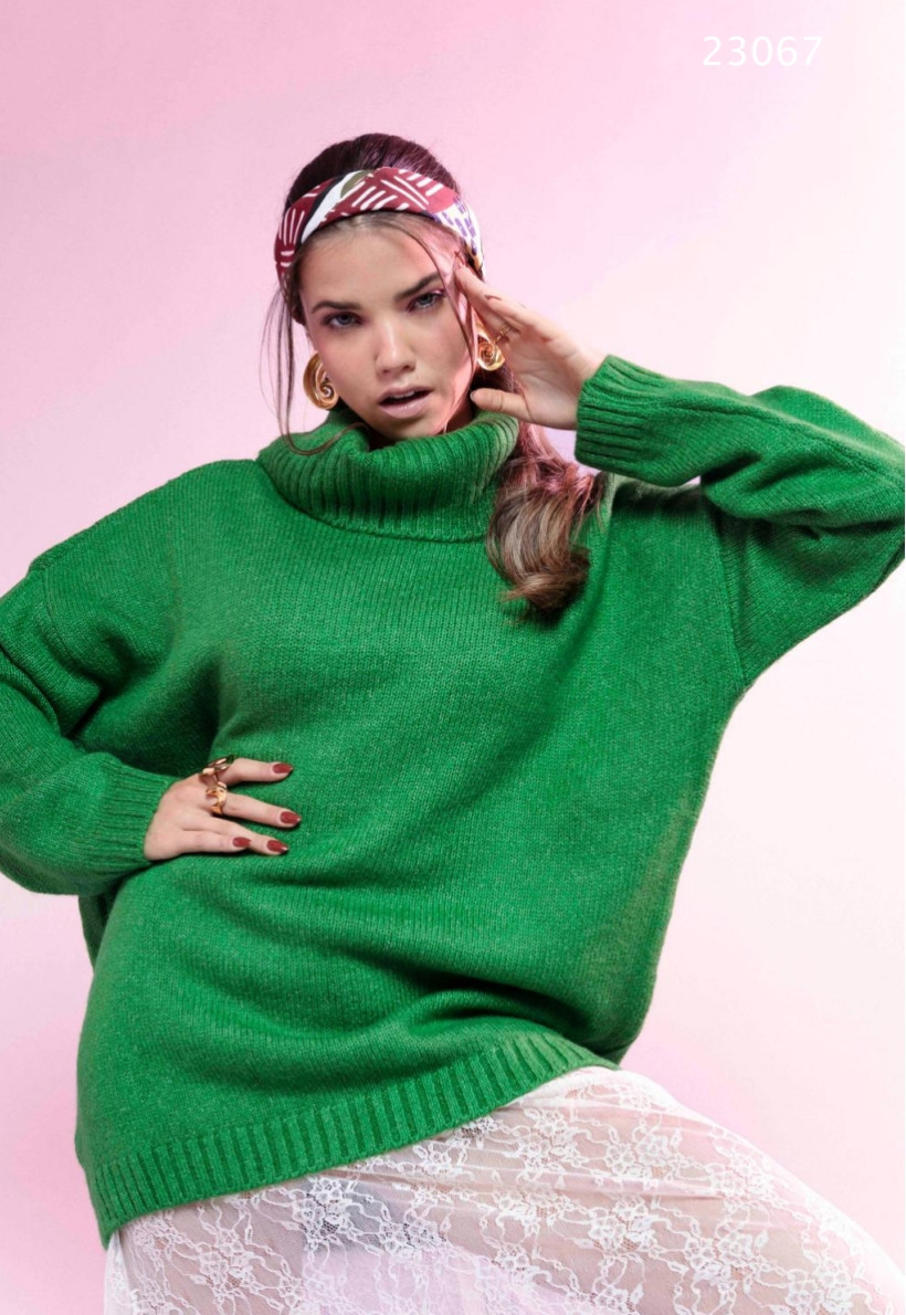 Camisola gola alta verde