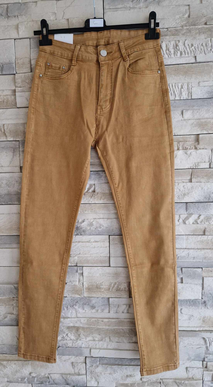 jeans slim moutarde