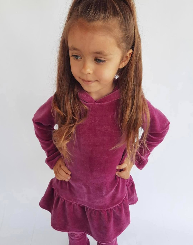 Dres welur bawełniany królik falbanka Bunny Kids