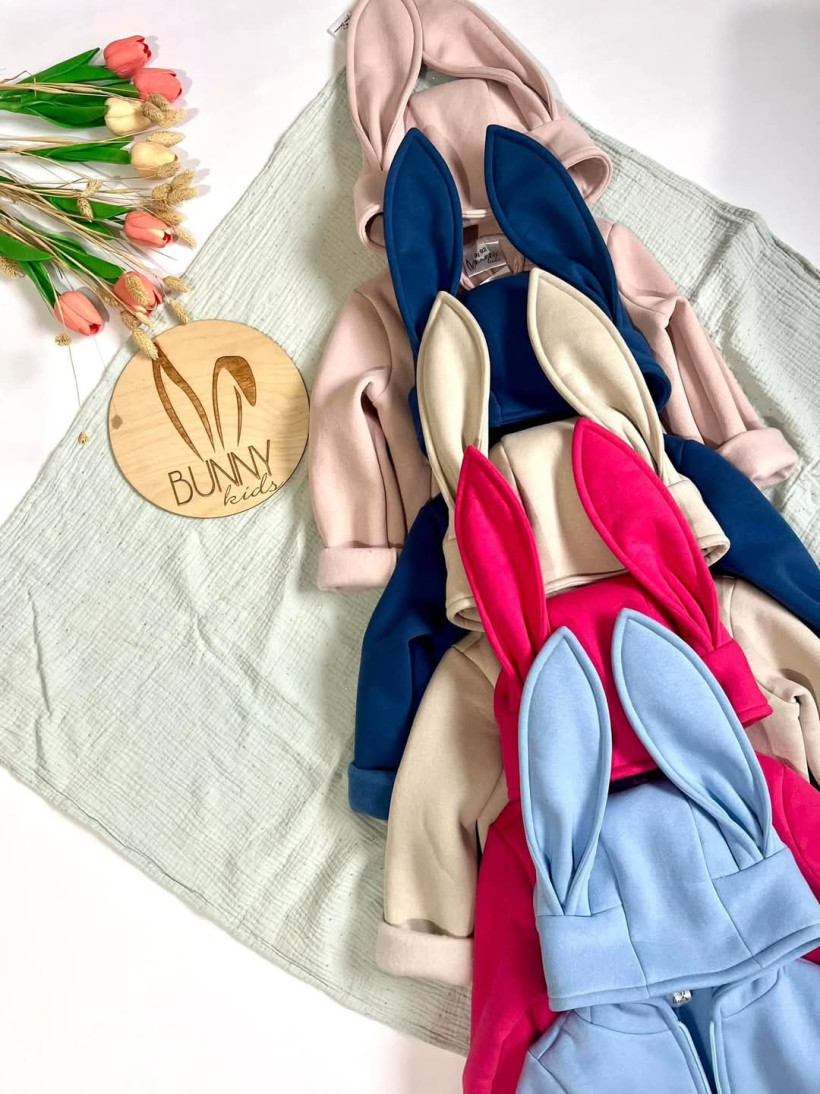 Bluzo-płaszczyk ocieplany królik Bunny Kids Indygo