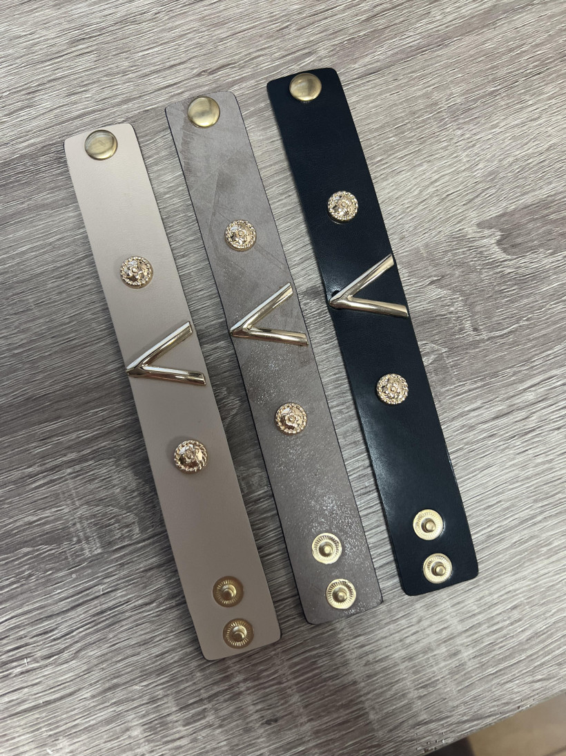 BRANSOLETKA SKÓRA CZARNA SEMPRE