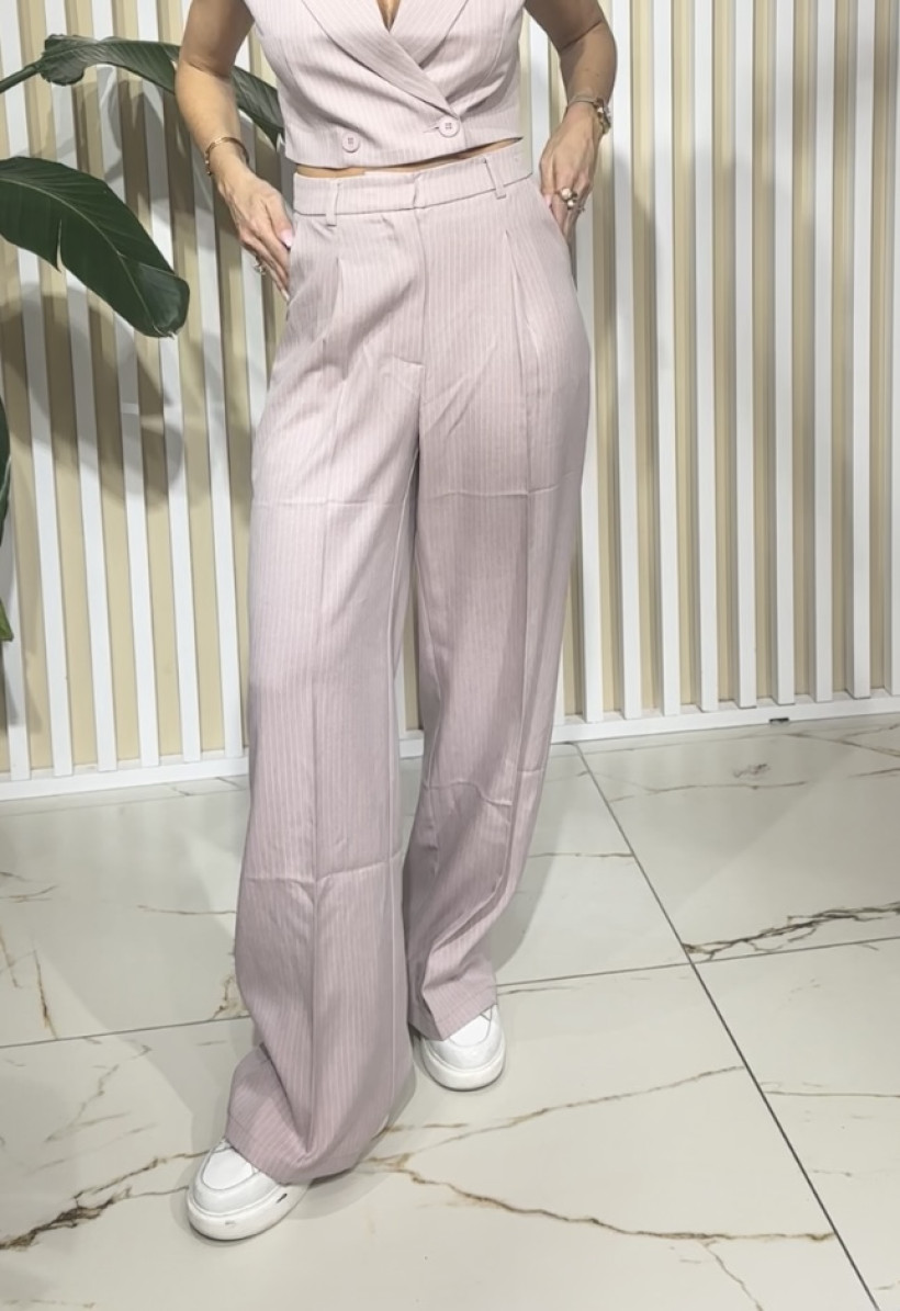 LM SPODNIE GARNITUROWE PUDROWY RÓŻ