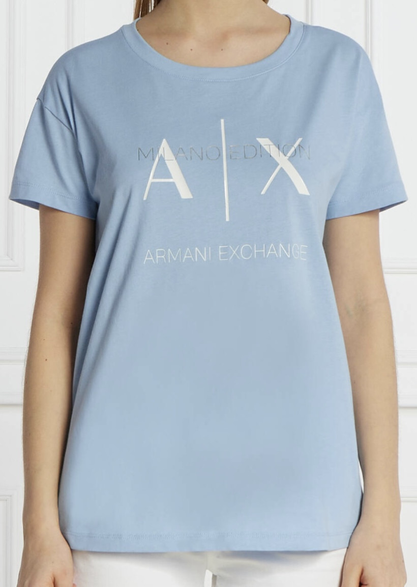 T-shirt Armani Exchange błękitny 