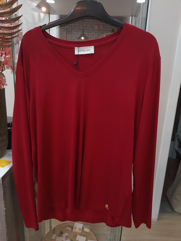 Longsleeve decote em bico bordo