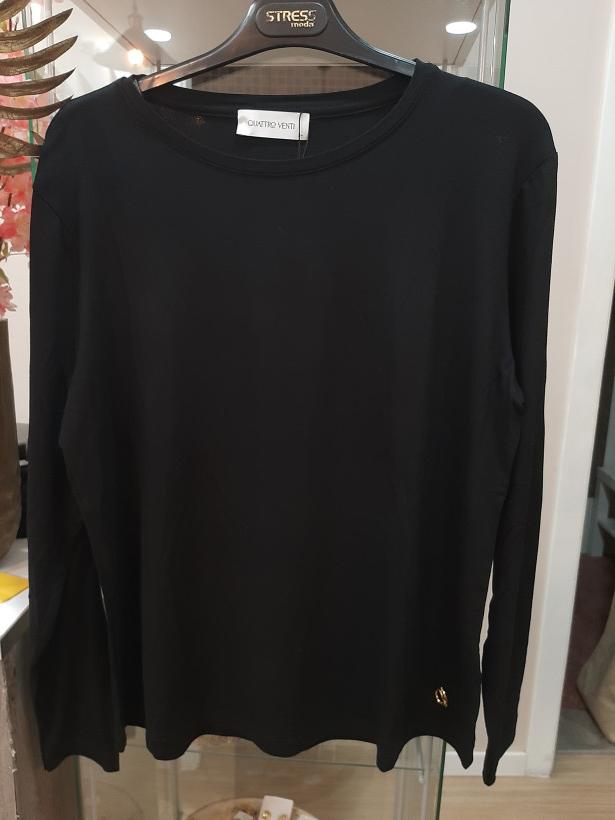 Longsleeve decote redondo preta