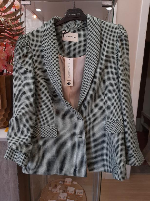 Casaco verde estampado