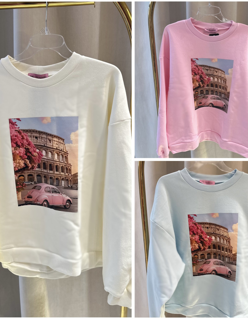 EM BLUZA NADRUK PASTELE