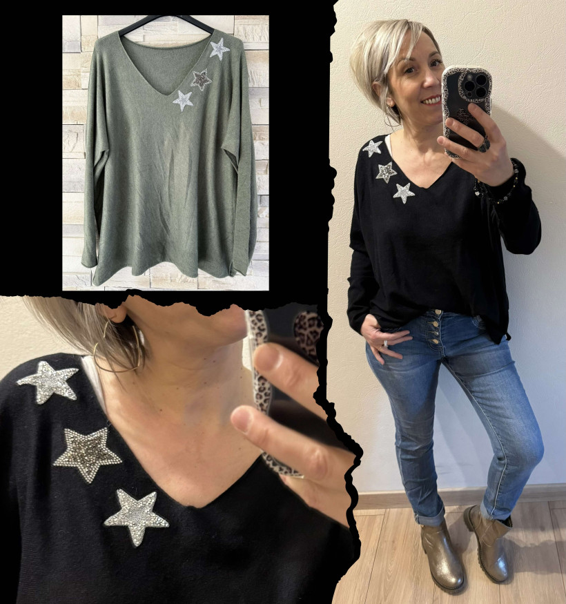 pull etoile strass