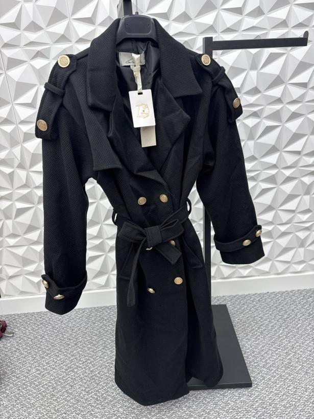 długi płaszcz czarny WYPRZEDAŻ