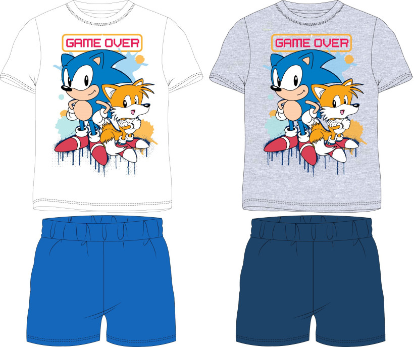 PIŻAMA CHŁOPIĘCA SONIC 52 04 011 T-Shirt Biały