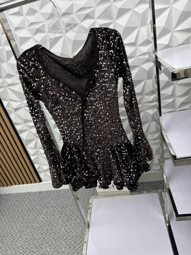 Kombinezon Lil glam welur cekiny brąz