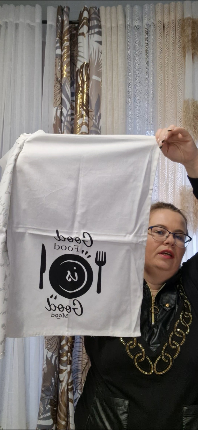 Komplet Ściereczki bialo czarne 3x 40x60